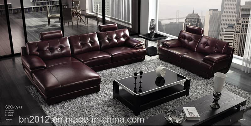 Living Room Genuine Leather Sofa (SBO-3971)