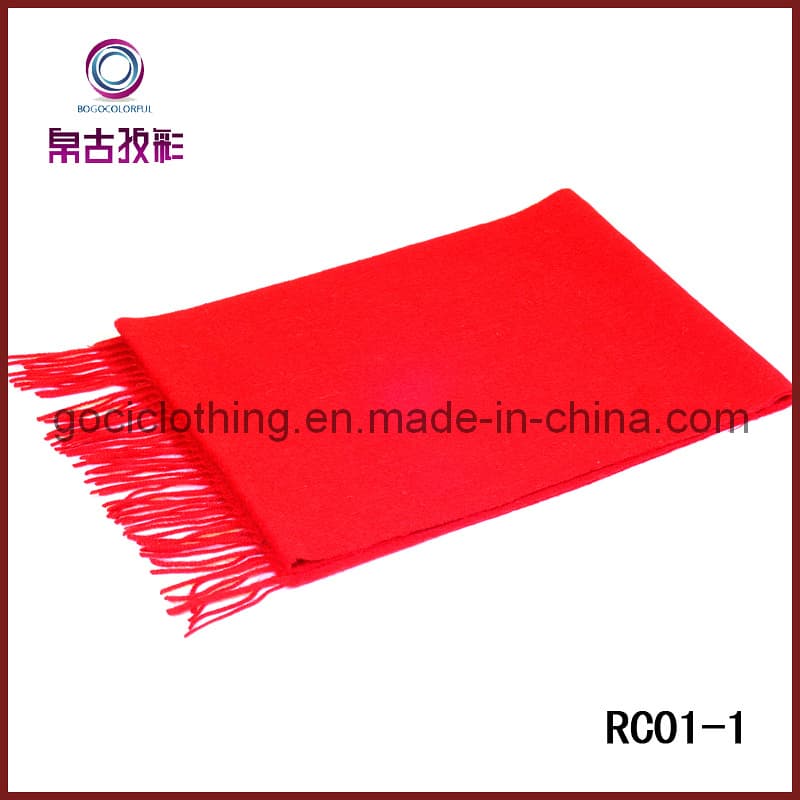 Red Solid Color Winter Wool Shawl (RC01-1)