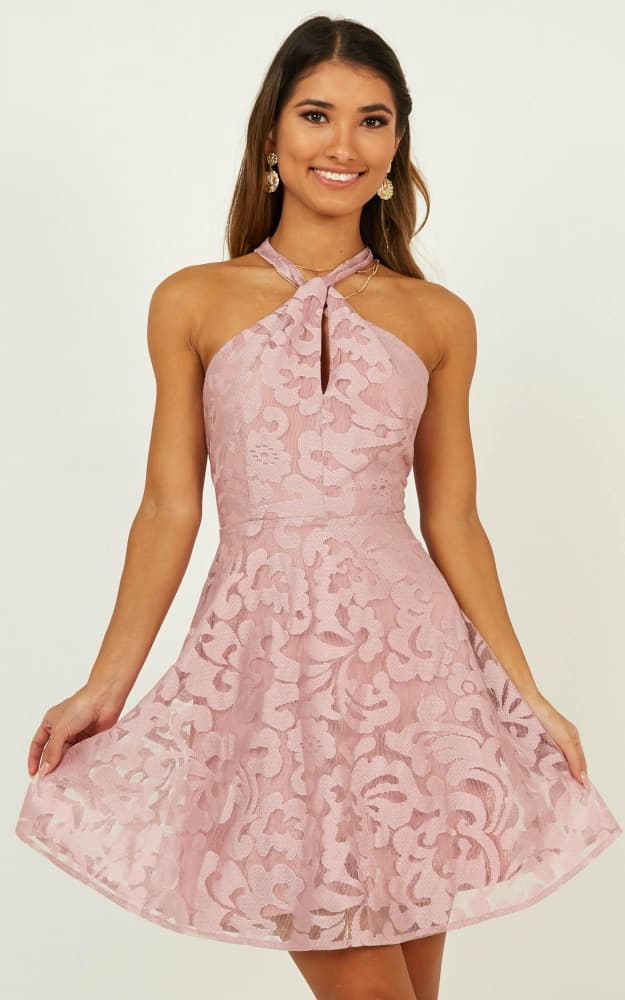 Two Worlds Apart Dress in Dusty Rose