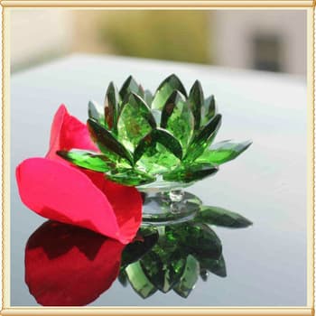 Green Lotus Crystal Decorations for Wedding