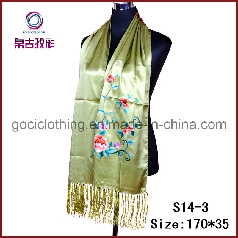 Embroidered Summer Silk Scarf (S14)