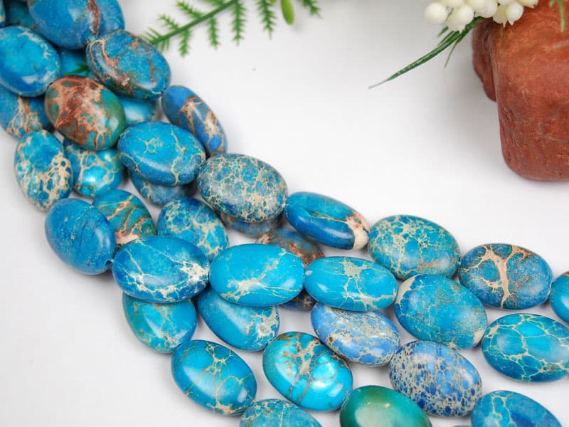 Sea Sediment Jasper 13*18mm Flat Oval Beads