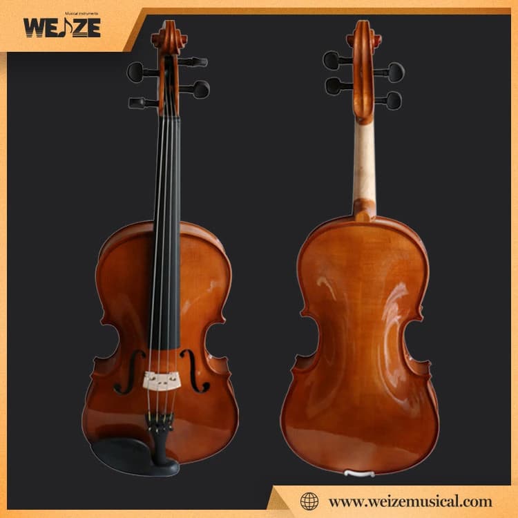Shine Yellow Brown Color Solid Wood Viola