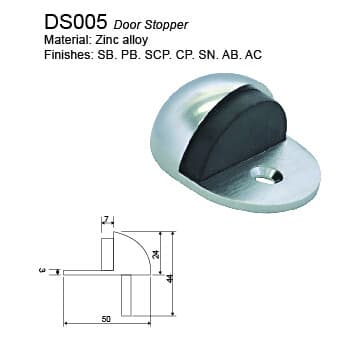 Zinc Alloy Door Stopper Rubber Stopper