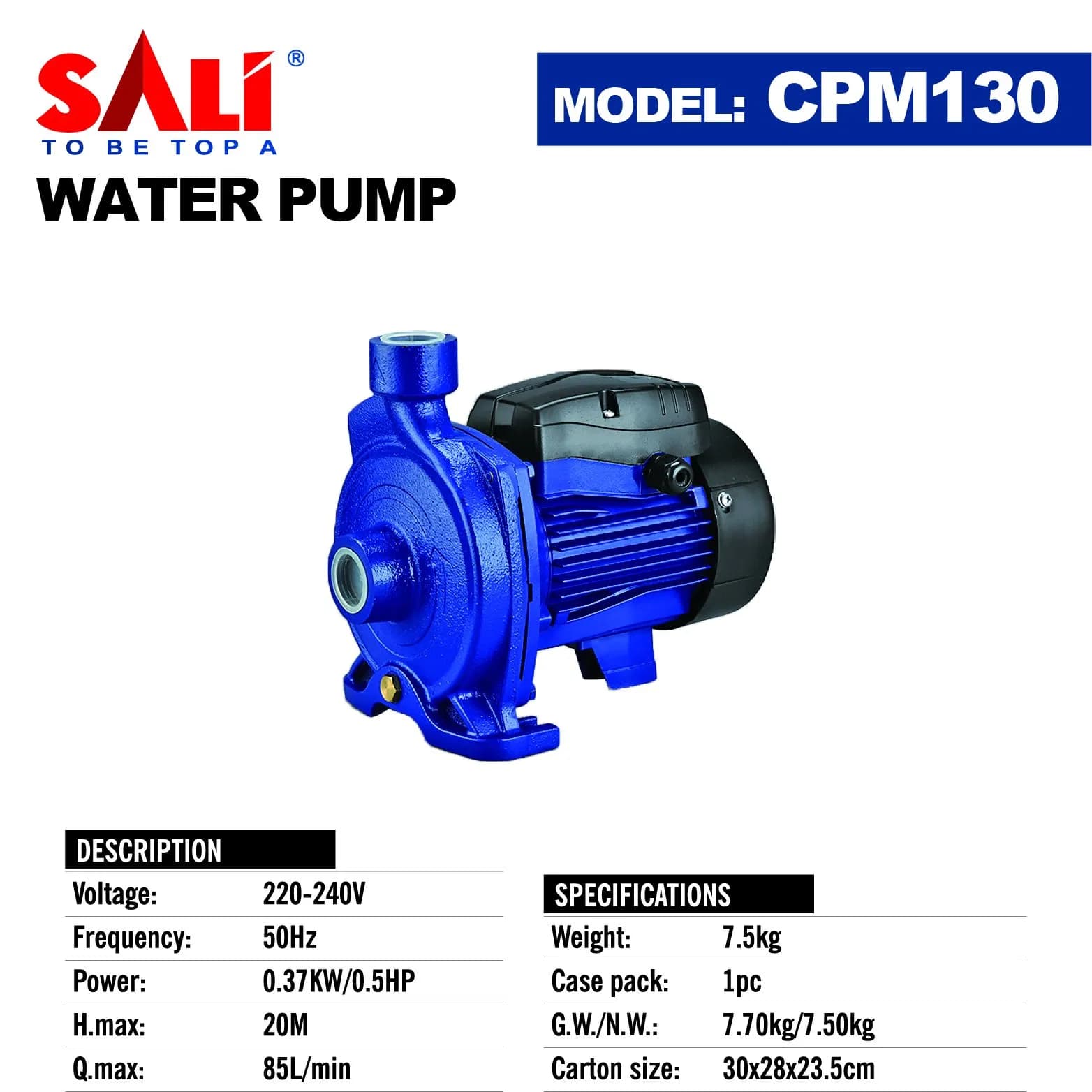Sali CPM130 370W 0.5HP Centrifugal Pump