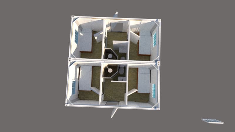 Container House for Labor Camp with Toilet