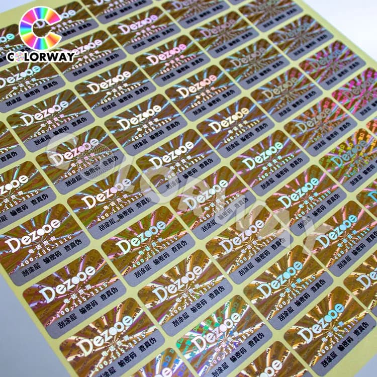 Custom Hot Stamping Hologram Foil Sticker