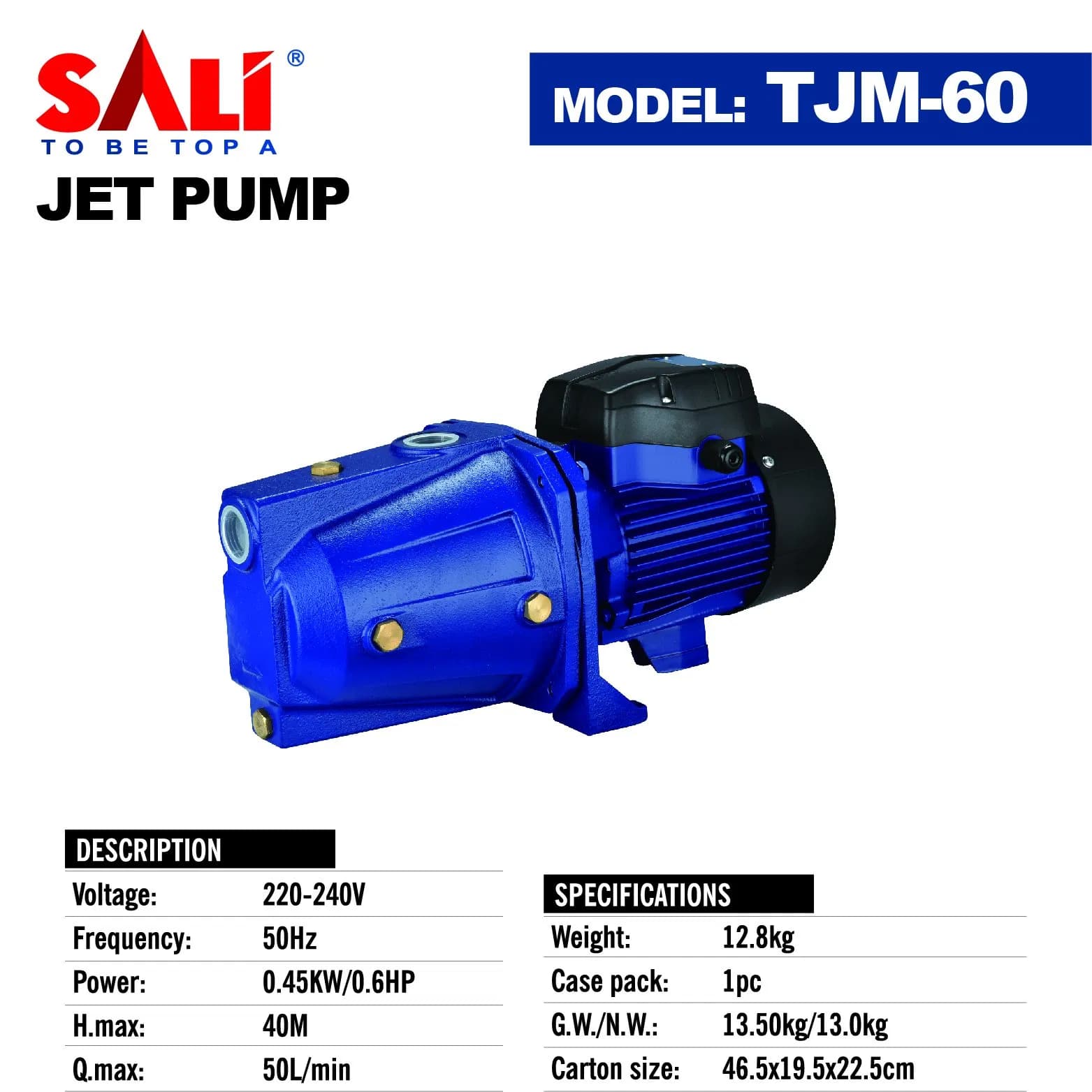 Sali TJM-60 450W 0.6HP Jet Pump