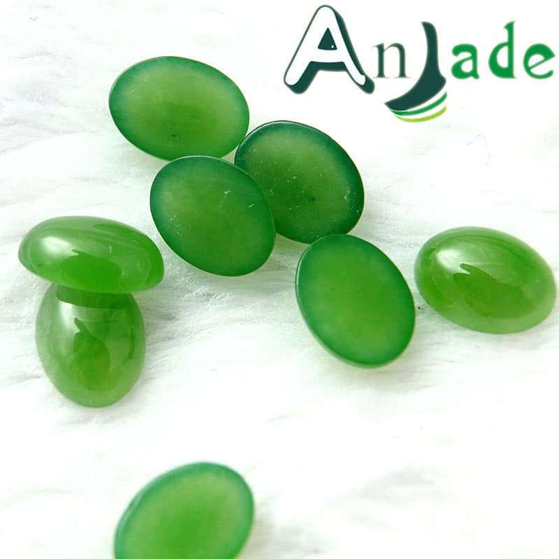 3A Oval Green Jade Gemstone 6X8 Mm