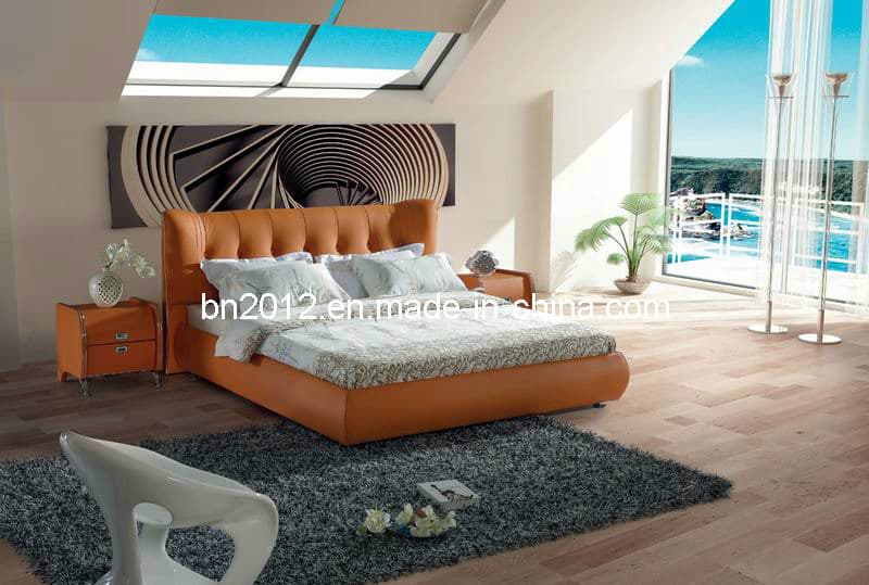 Modern Genuine Leather Bed (SBT-5810)