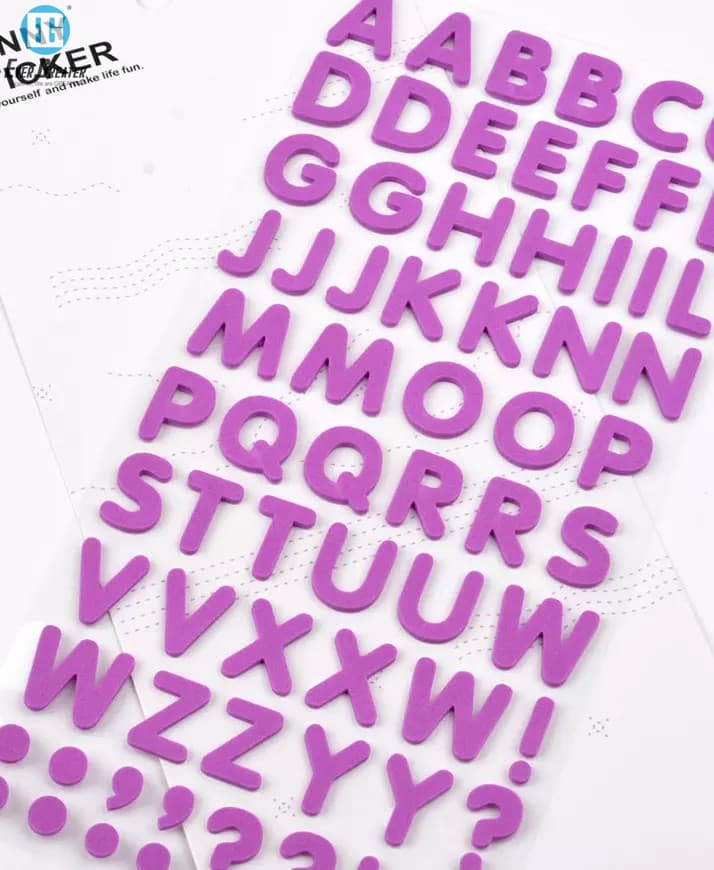 Letter Puffy Glitter Sticker Sheets