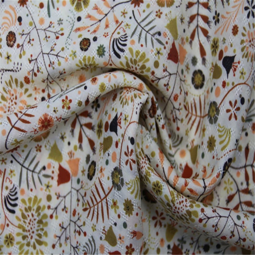 Rayon Jacquard with Active Leaf Pattern