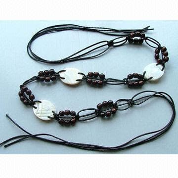 New Fashion Wooden Coffee Beaded Belt