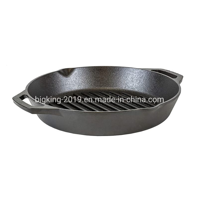 Cast Iron Dual Handle Pan, Black