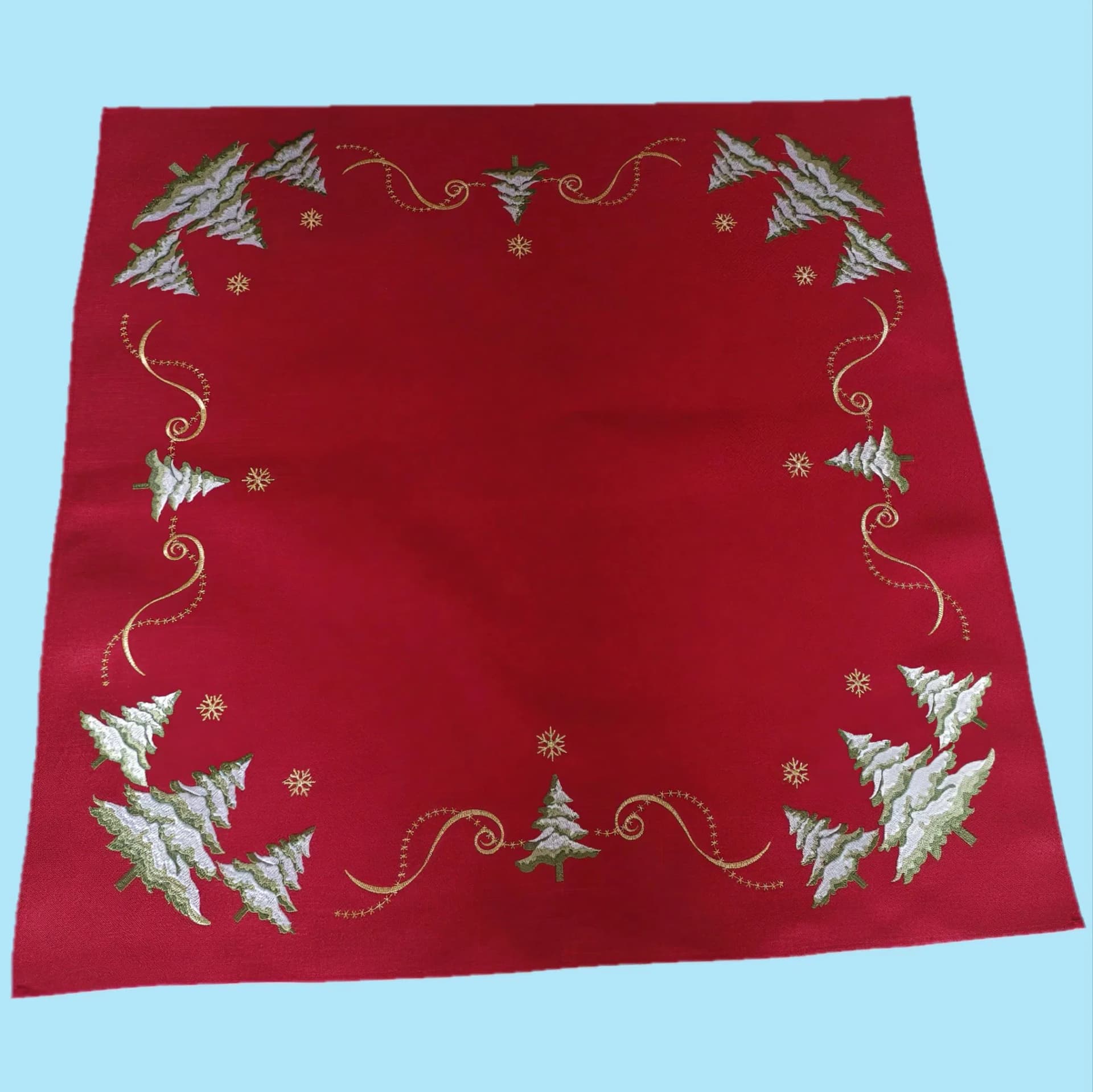 European Style Red Christmas Tablecloth