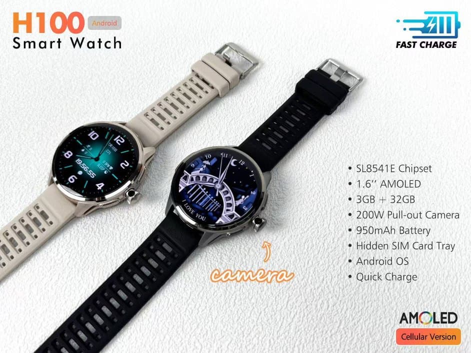 H100 Global 4G SIM Watch Android Camera