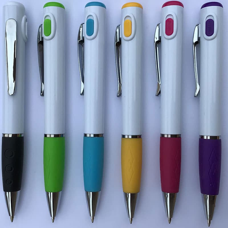 White Plastic LED Light Ballpen