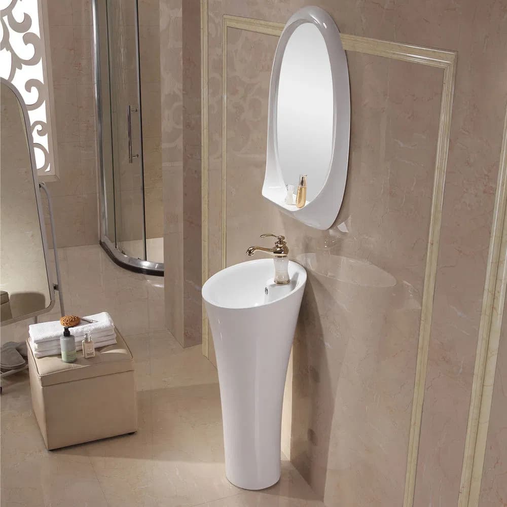 Pedestal Floor Standing Ceramic Basin