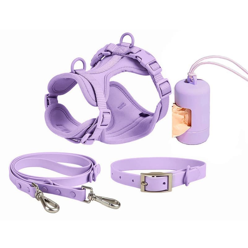 Manufacturer Custom Luxury PVC Neoprene Pet Dog Collar Harness Leash Set