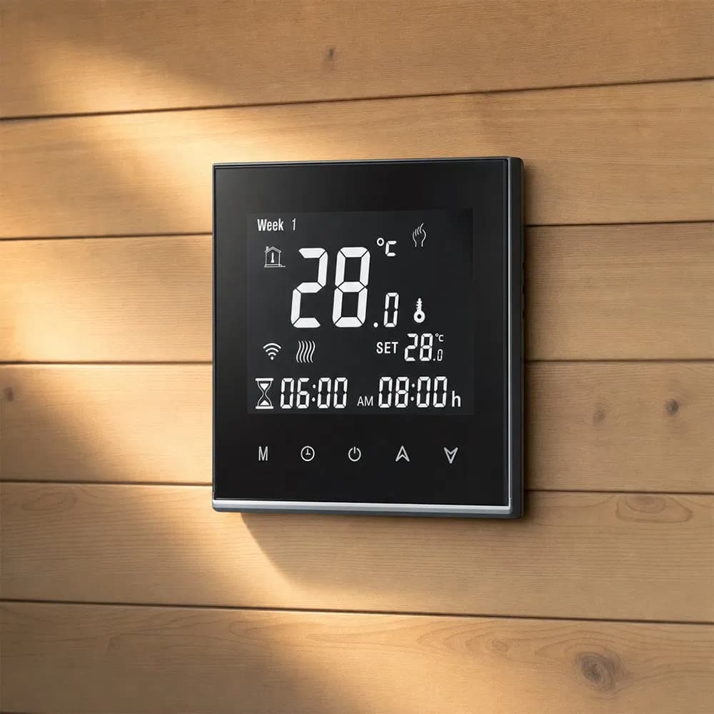 Flush-Mounted Sauna Controller with Negative LCD Sauna Thermostat for Sauna Room Control Board