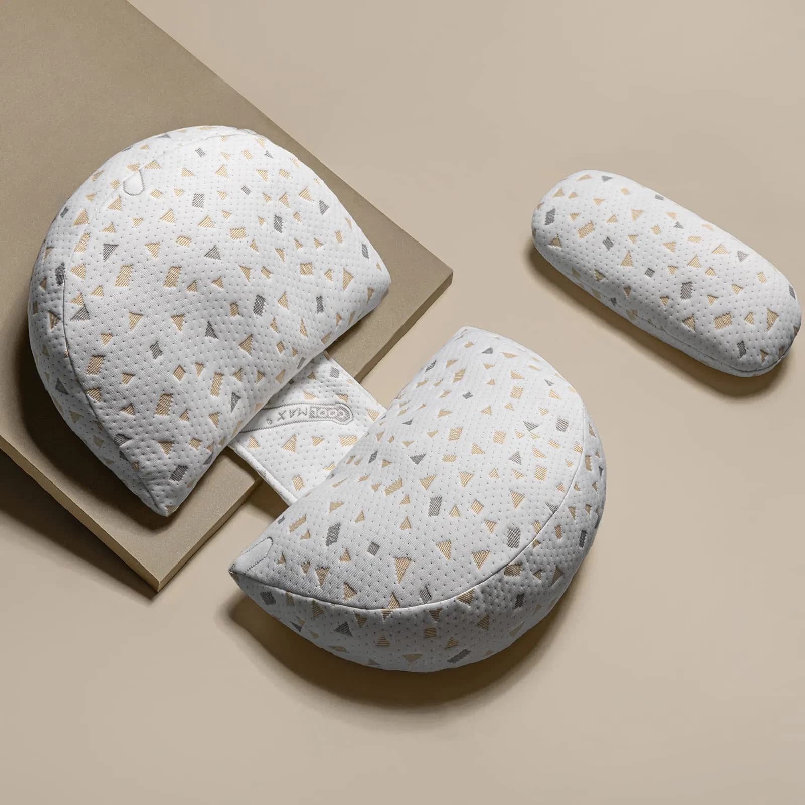 Pregnancy Pillows Support for Back, Legs, Belly, HIPS, Detachable and Adjustable with Pillow Cover (Grey, Small)
