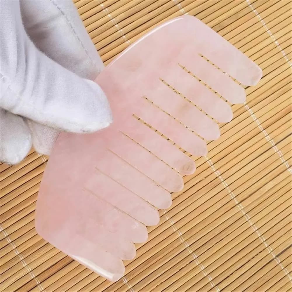 Wholesale Natural Obsidian Scalp Massager Crystal Healing Stone Comb Pink One