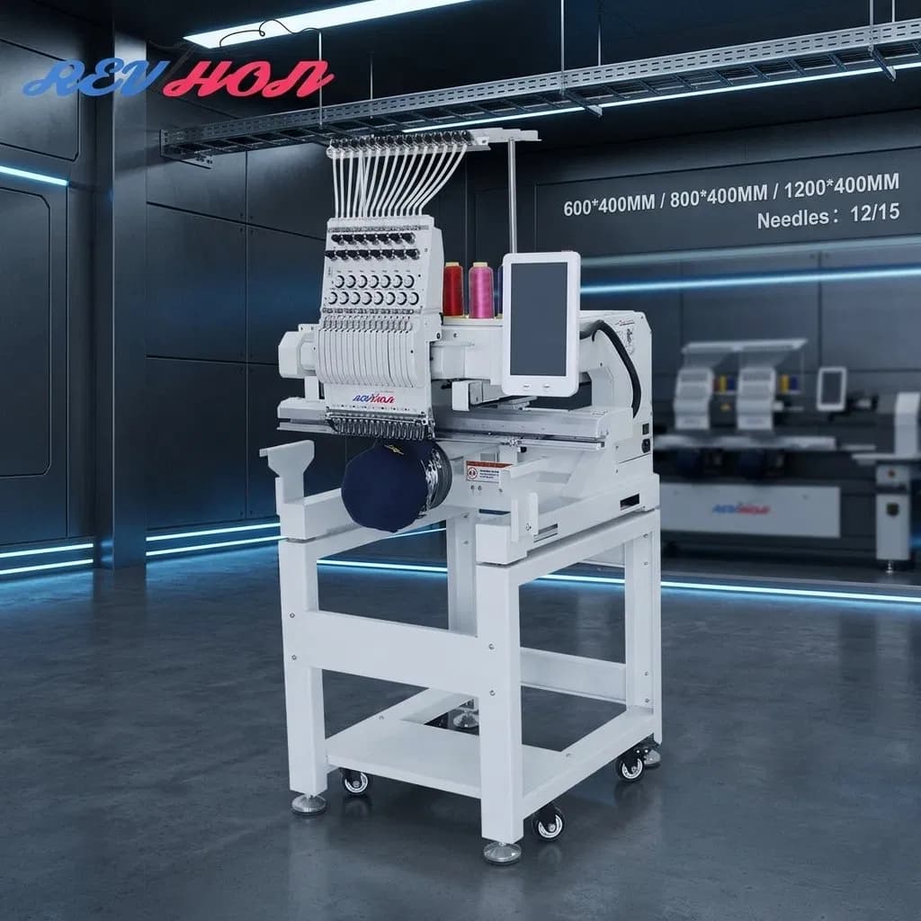 Automatic 12/15 Needle Single Head Embroidery Machine for Home Studios