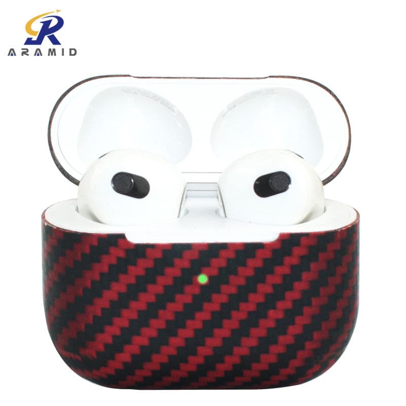 Red Color Carbon Fiber Case for Airpods 3 High Quality Aramid Fiber Cover Customized Supplier
