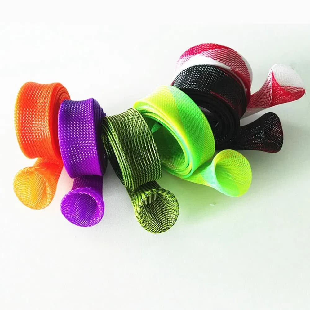Braided Mesh Rod Protector 40-64mm Fishing Sleeves for Spinning Fishing Rod, Casting Rod
