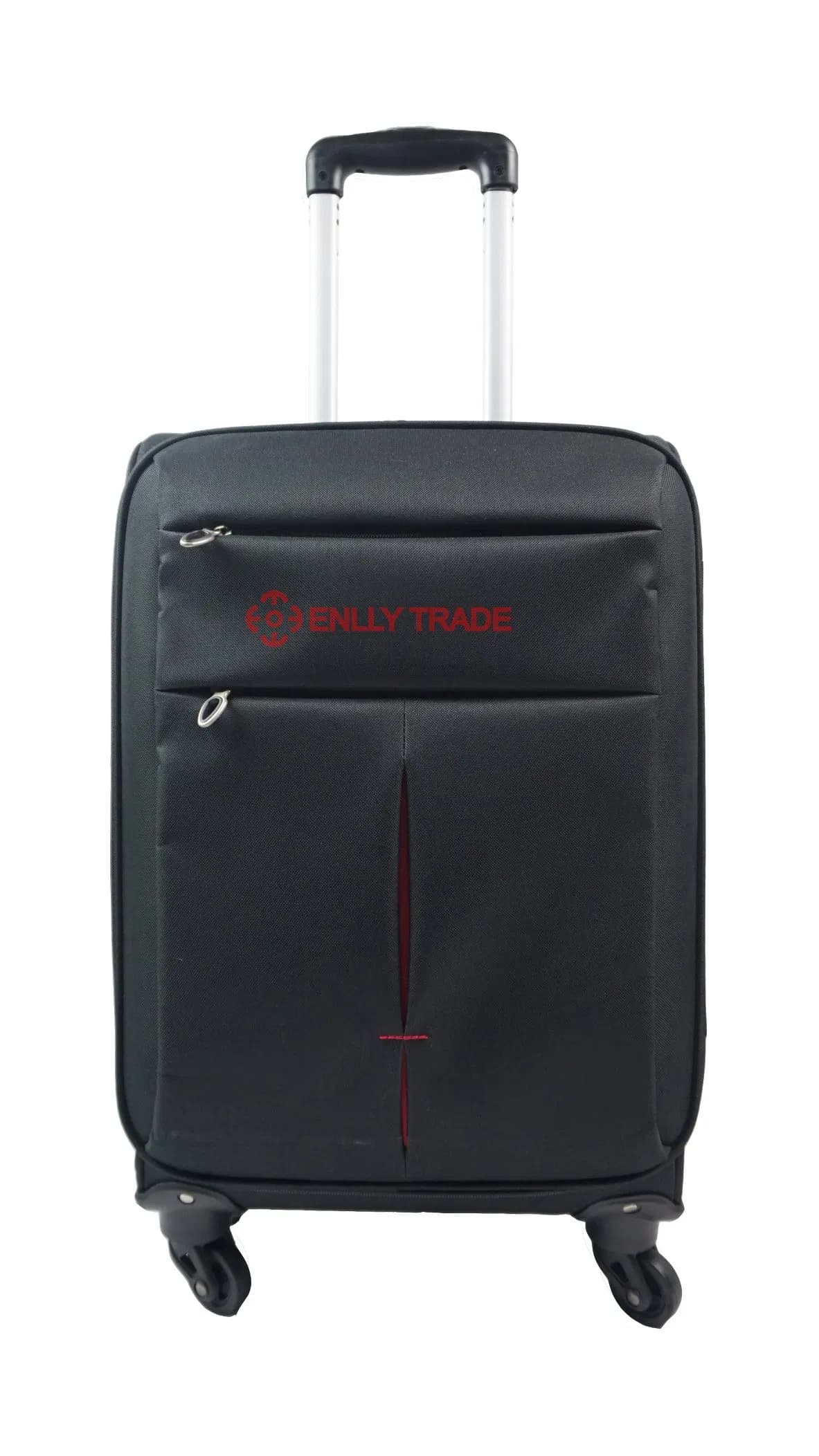 Black Travelling Trolley Suitcase Soft Luggage with Detachable 360 Degree Wheels (LF378)