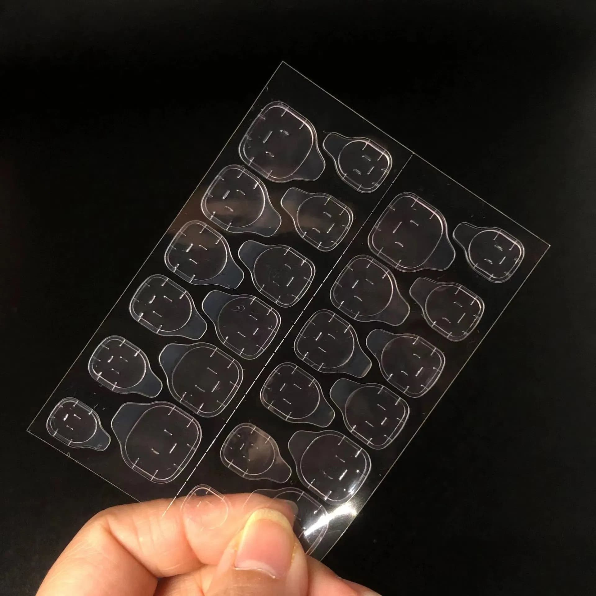 New Type Waterproof Jelly Glue Double Sided Adhesive Nail Sticker