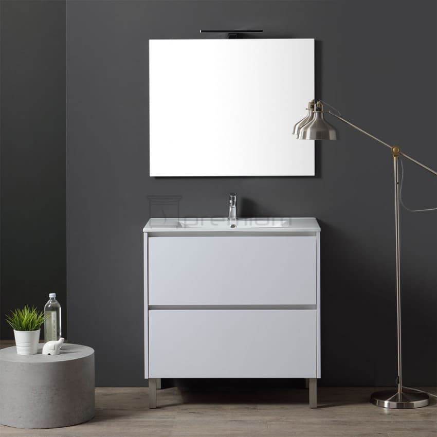 Top Quality Floor Mounted Single Sink Ceramic Basin Bathroom Cabinet Furniture Vanity Set