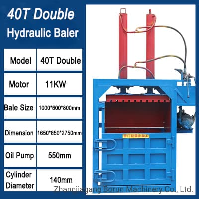 40t Double Vertical Hydraulic Plastic Waste Paper Bailing Machine