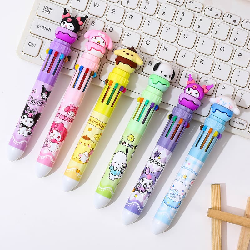 Sanrio Ten Color Ballpoint Pen Cute Shape Multi Color Hand Pen