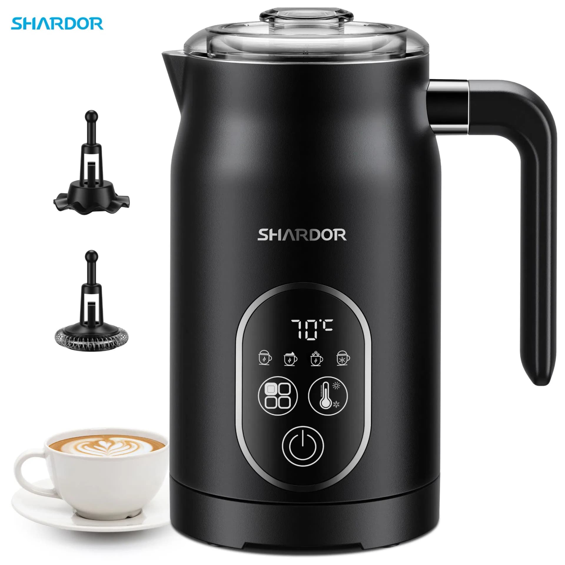 Milk Frother and Steamer 4 in 1 Frother for Coffee Warm and Cold Foam Frother