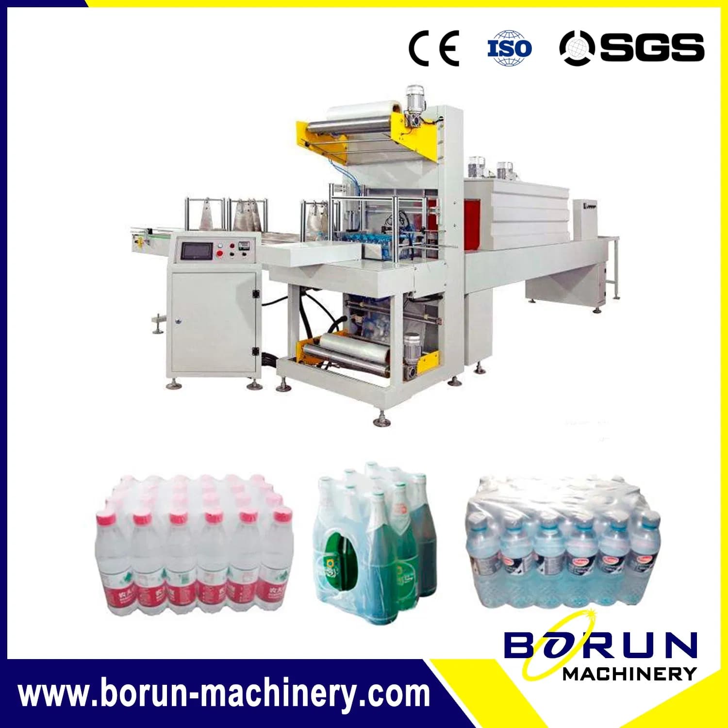 Automatic Pet Bottle PE Film Shrink Wrapping Packing Machine