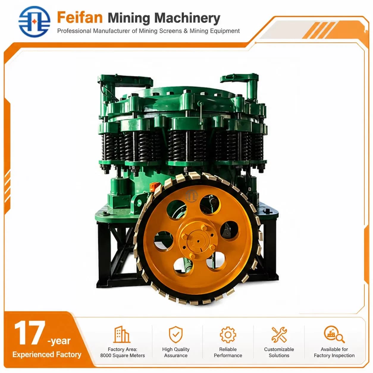 Feifan Large Capacity Multi Cylinder Hydraulic Cone Crusher Used in Aggregate Production Line Crusher