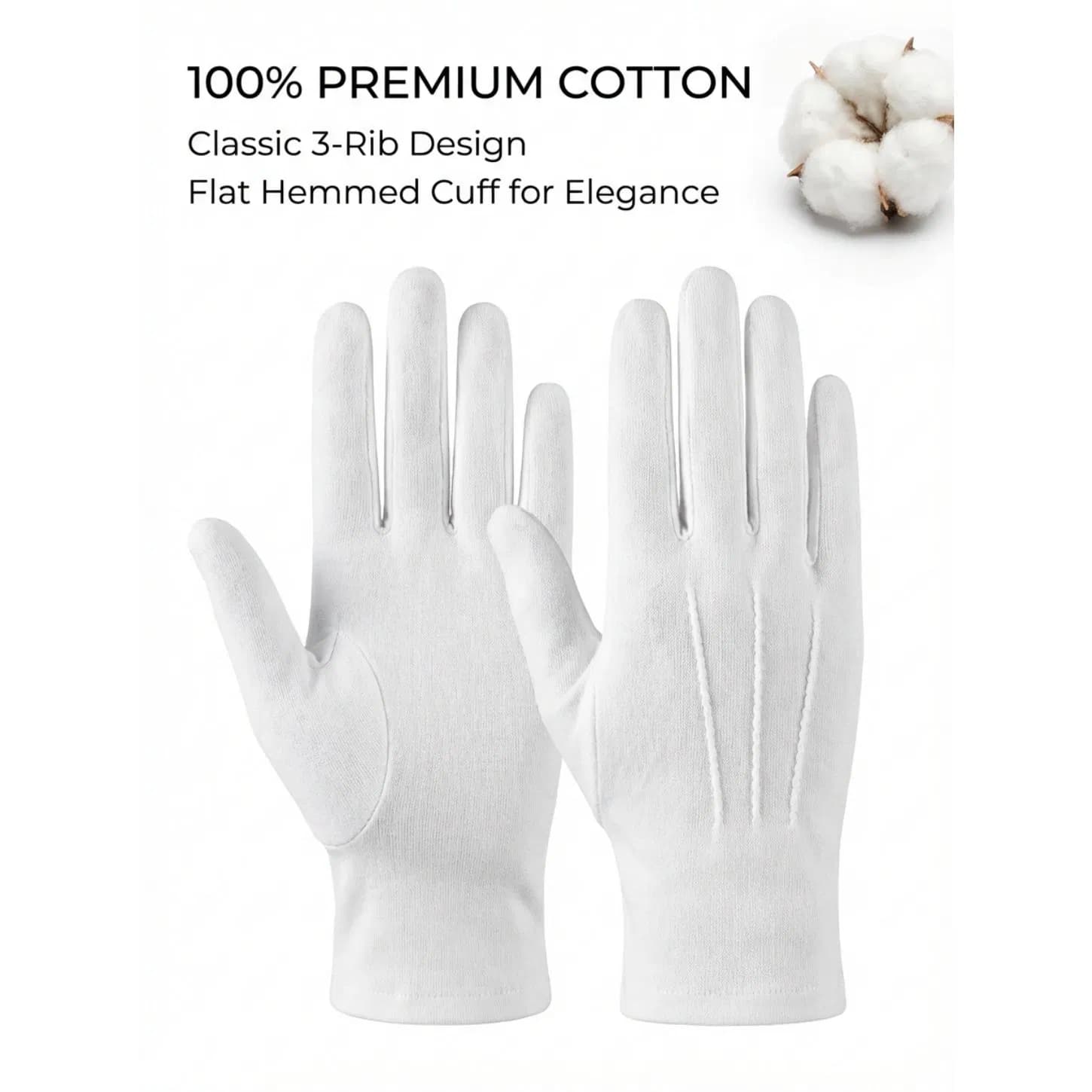 Lightweight Not Bulky Safety White Cotton Gloves for Construction Site Hand Protection