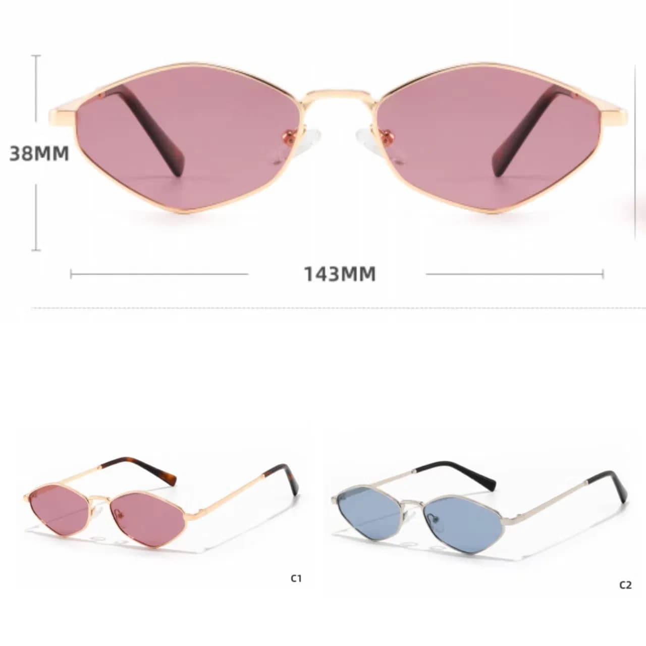High Quality Fashion Eyewear Polarized Glasses 2025 Gold Metal Sunglasses