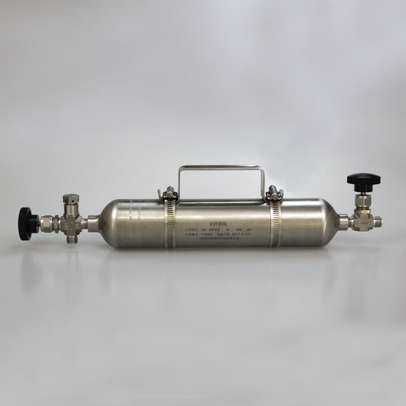 Double-Ends Seamless Tubing Gas Sample Cylinders with Rupture Disk Valves