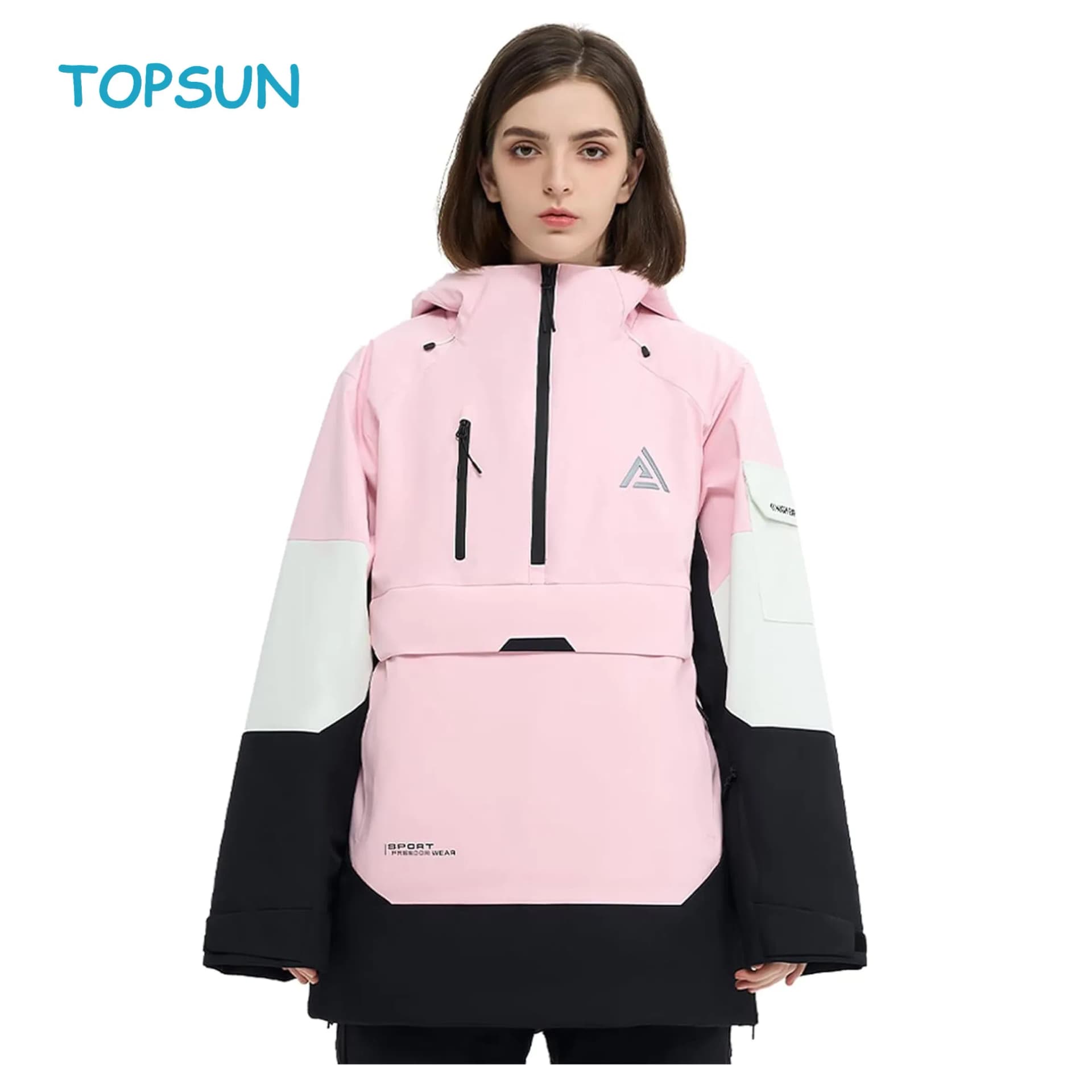 Ski Jacket Snowboard Anorak Coat Pullover Baggy Snow Hooded Insulated Hoodie Waterproof Warm for Women Men