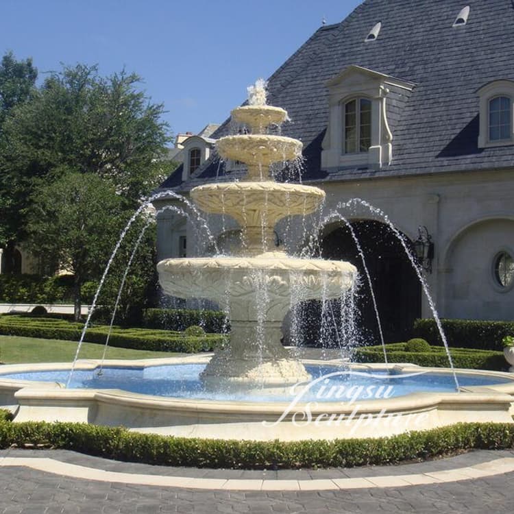 Large Outdoor Park Garden Decoration 4 Tier Stone Water Fountain