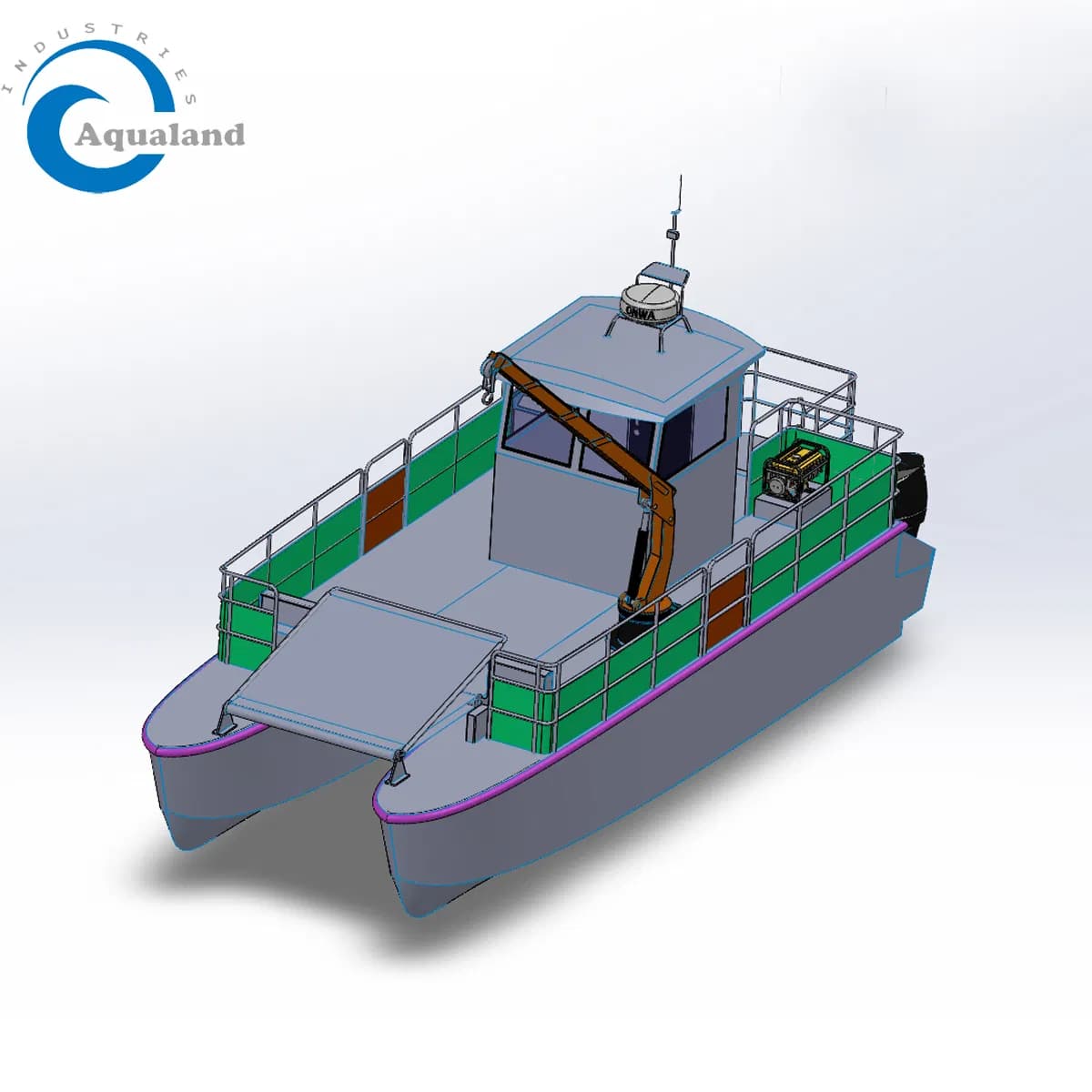 Aqualand 7m-15.8m Landing Craft/Passenger/Ferry/Cargo/Aluminum/Aluminum/Catamaran/Patrol/Pilot/House/Yacht/Work/Rib/Barge/Skimmer/Trash/Work PRO Boat