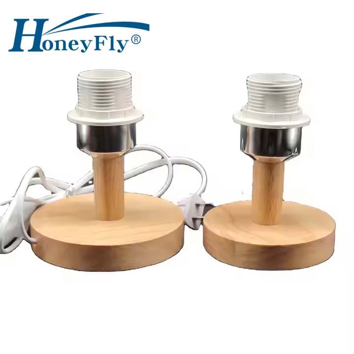 HoneyFly E27 Wooden Lamp Base Diameter 10cm/12cm On-off Atmosphere Socket