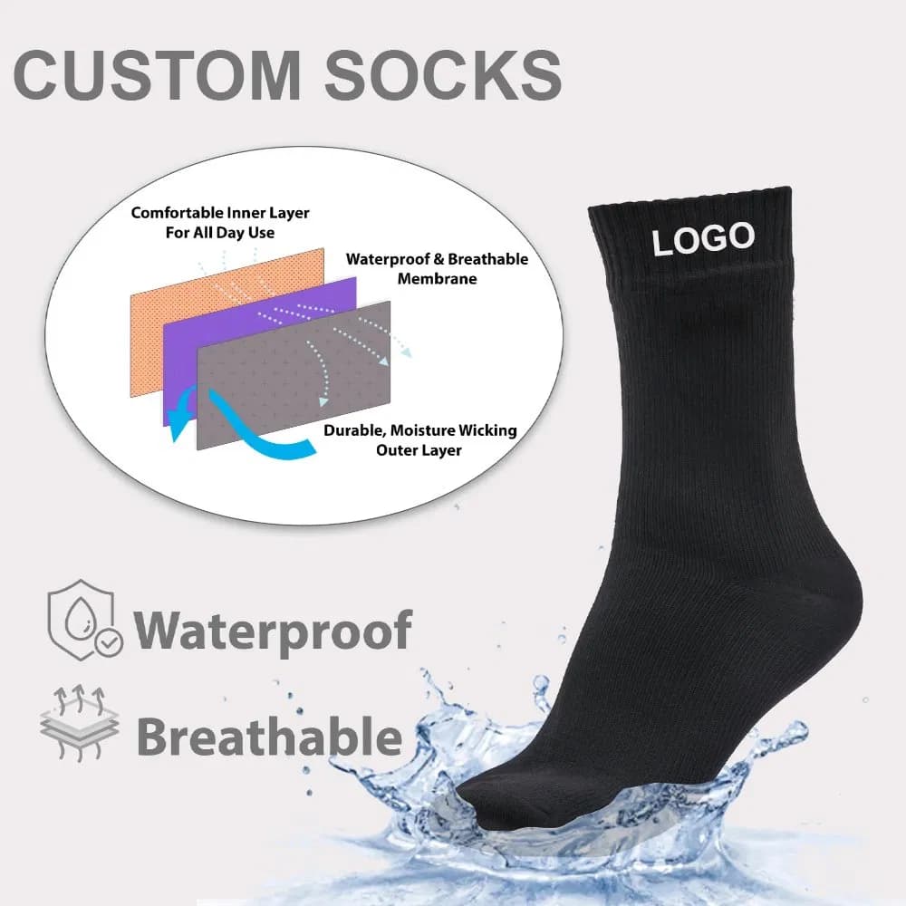 Wholesale Hiking Warm Logo Work Men Sports Unisex Athletic Packaging Breathable Nonslip Waterproof Custom Socks