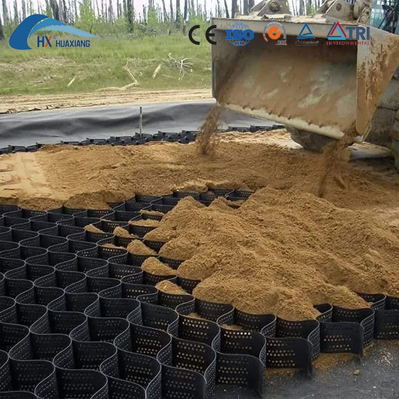 Eco-Friendly HDPE Geocell Gravel Grid for Driveway Pavers, Grass Planting and Tree Root Protection 50mm to 300mm Depth Available