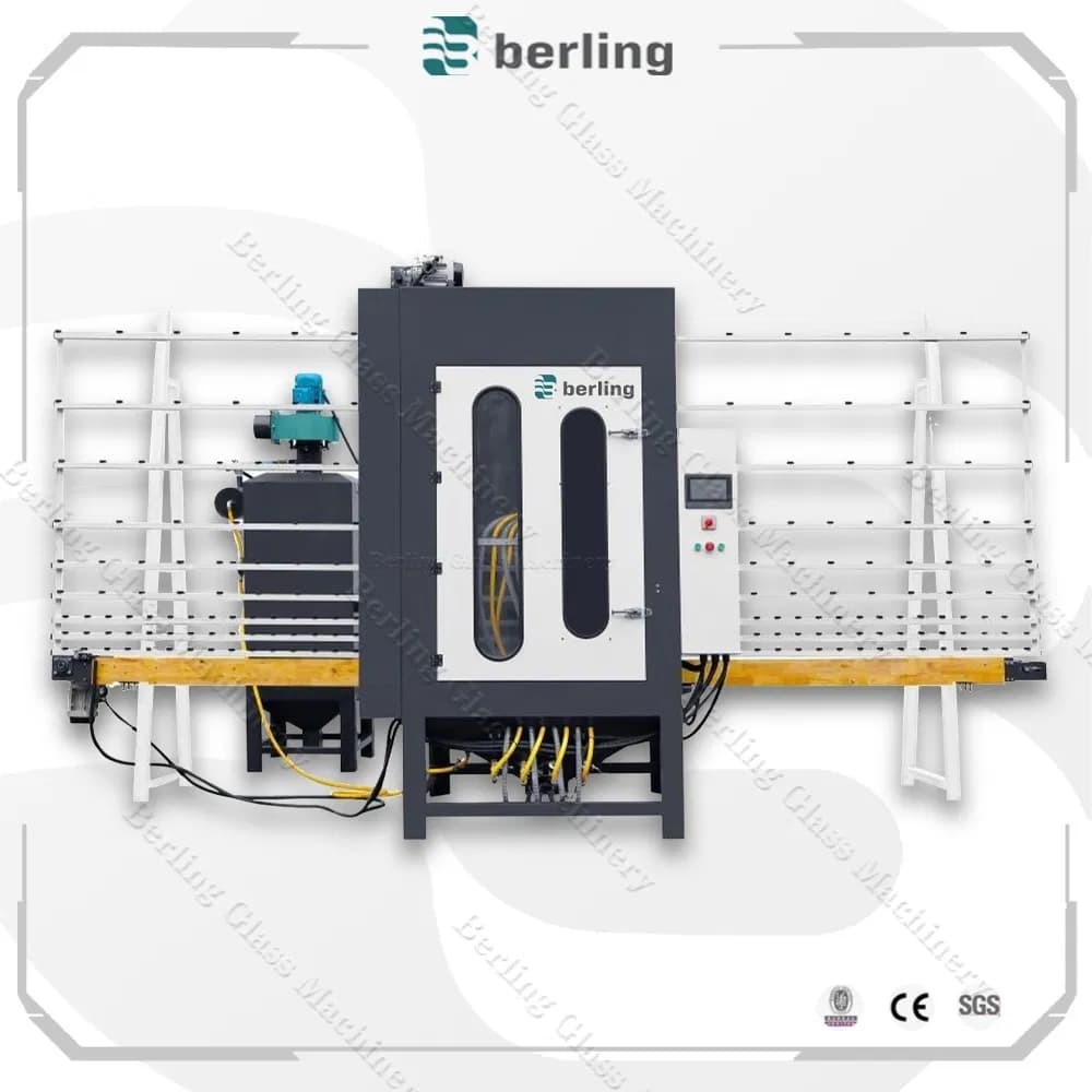 PLC Control Glass Sandblaster Machine with Conveyor System for Precise Etching Processing