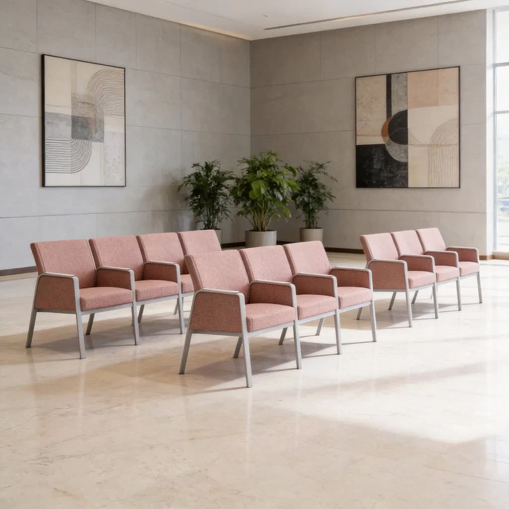 Wholesale 1 2 3 Seat Healthcare Center Clinic Hospital Waiting Chair Leather Upholstered Airport Waiting Bench Metal Station Mall Cinema Waiting Row Chairs