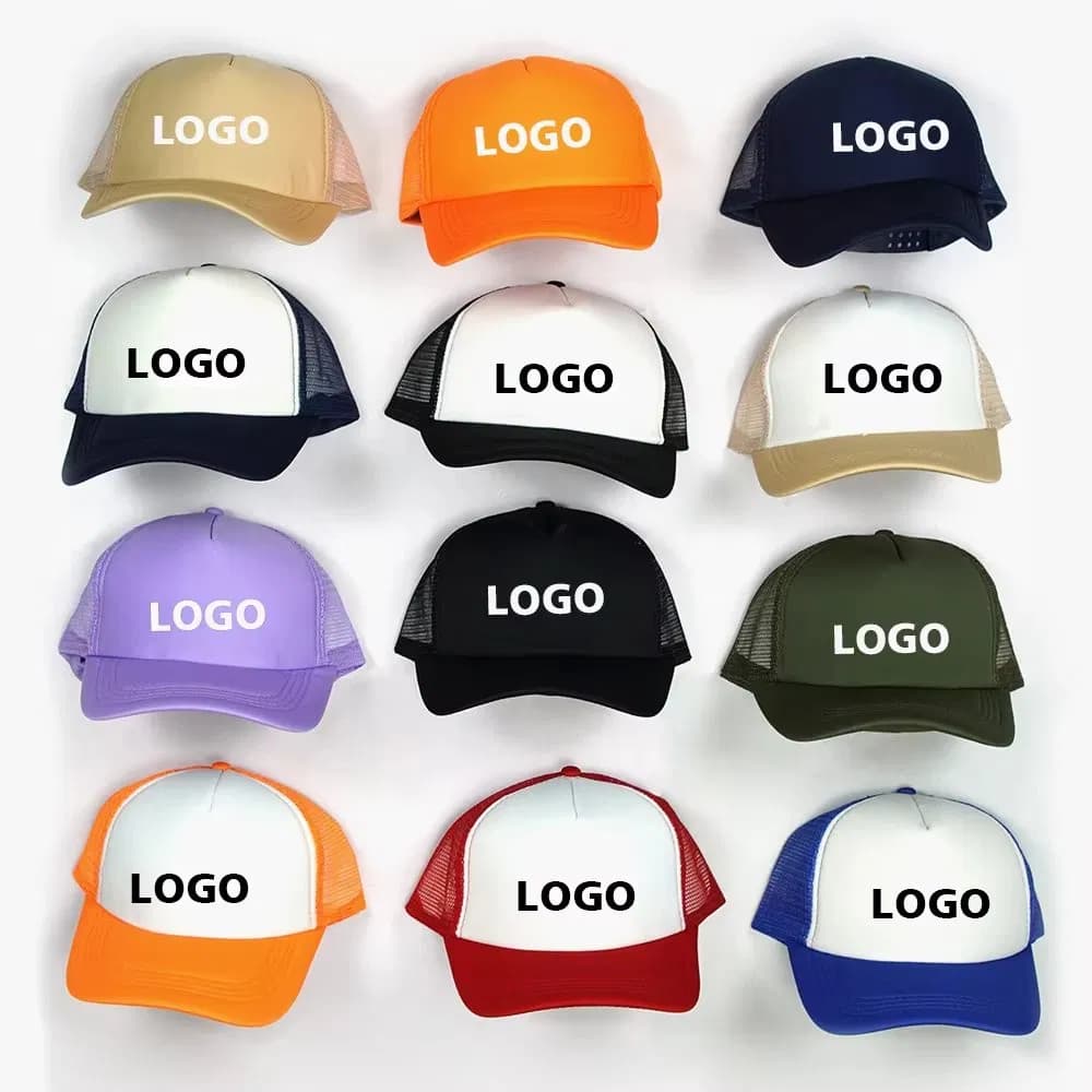 New Design Your Own 3D Logo Embroidery Mesh Cap Wholesale Foam Sport Truckers Hat