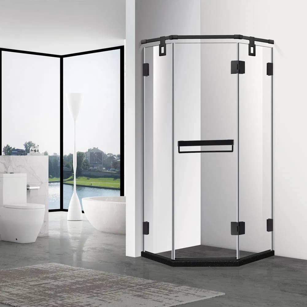 Bathroom Corner Mounted Glass Shower Cubicle